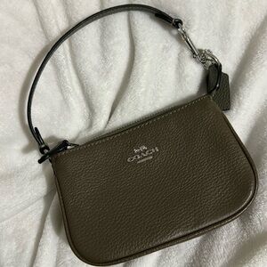 Coach Mini Nolita Bag in Olive Green with Silver Detailing